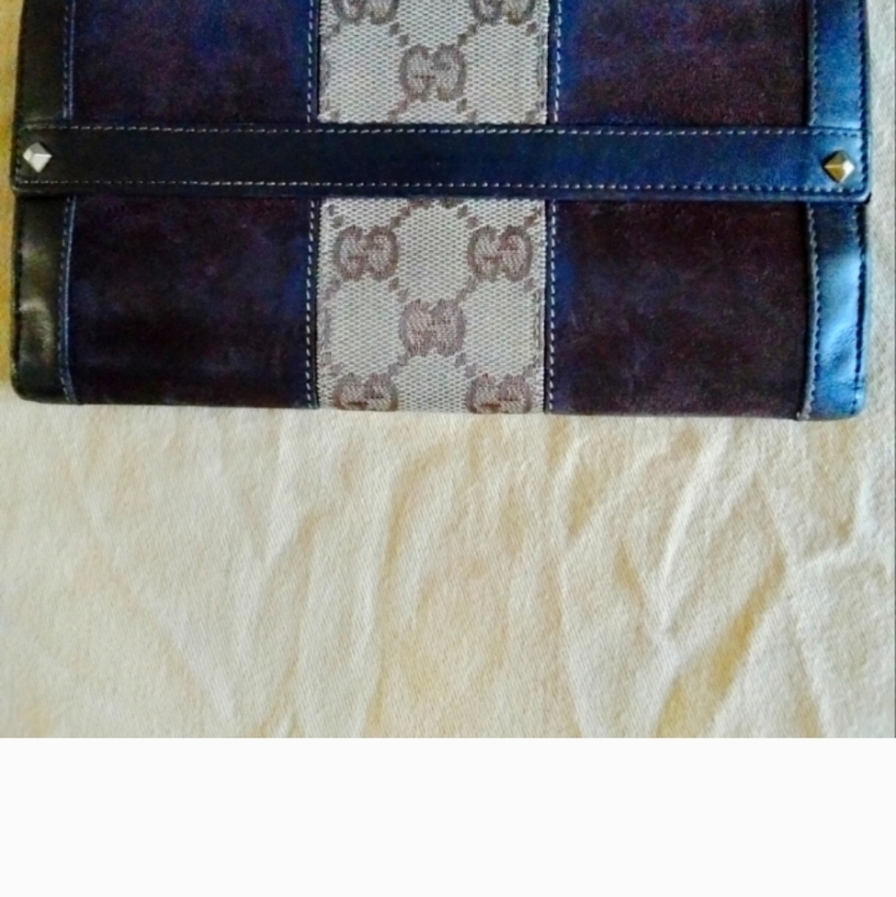 Gucci Suede And Leather Wallet Vintage
